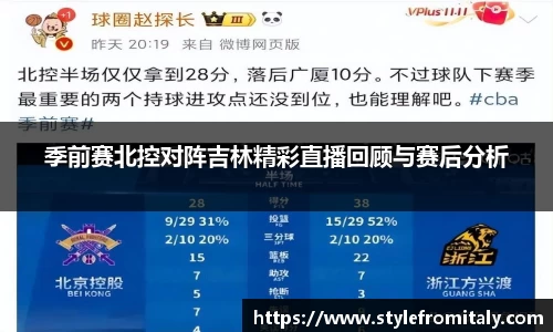 季前赛北控对阵吉林精彩直播回顾与赛后分析